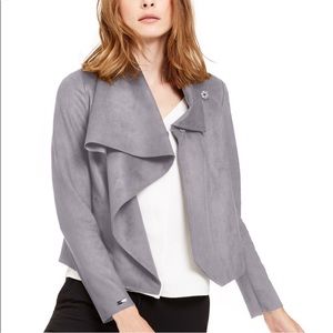 Anne Klein Faux Suede Gray Jacket